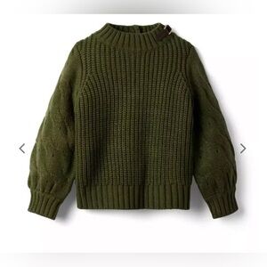 Janie and Jack $59 baby girls buckle sweater 12-18 months green